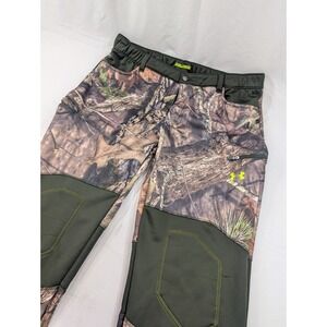 Under Armour Scent Control Armour Fleece Camo Pants Mossy Oak Soft Shell 2XL EUC